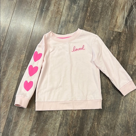 Cat & Jack Light Pink Heart Sweatshirt - Picture 1 of 7